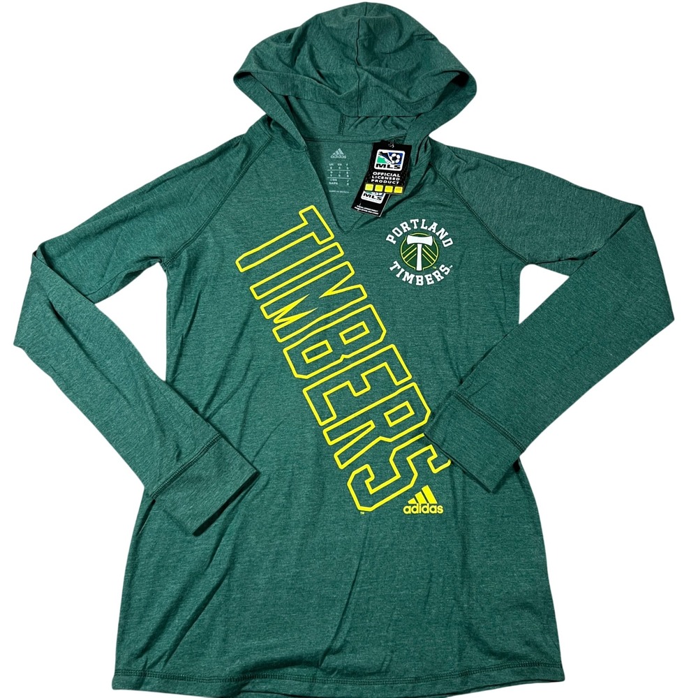 Adidas‎ Portland Timbers MLS Womens Small Green Long Sleeve Hoodie Shirt